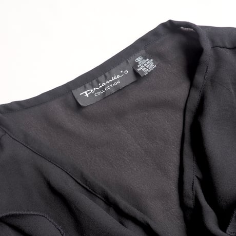90s oversized ruffle sheer blouse