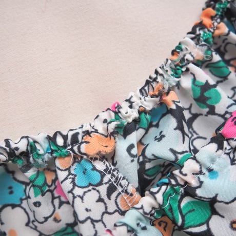 80s〜 flare sleeve floral maxi dress