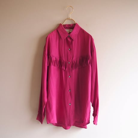 "JPL" oversized silk fringe blouse