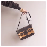 70s〜 leather floral mini bag