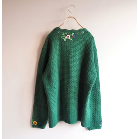 "ALPIN" floral embroidered scallop cardigan