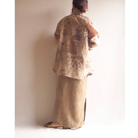 "Chico's design" abstract oversized sheer blouse