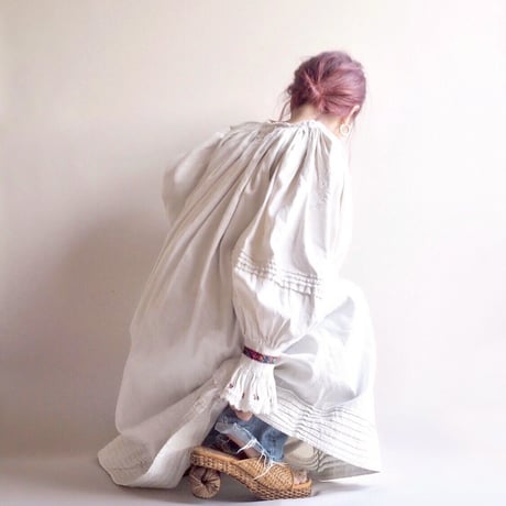 vintage romanian embroidered midi dress