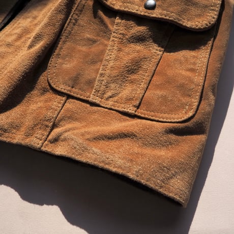 made in Australia drawstring suede × quilted jacket