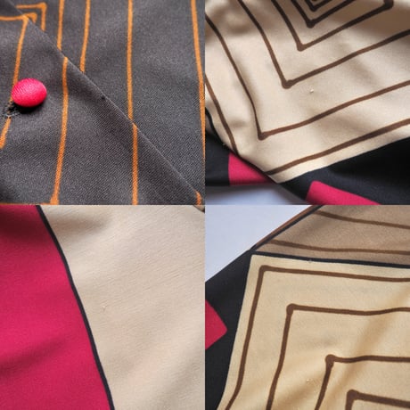 70s geometric design midi dress