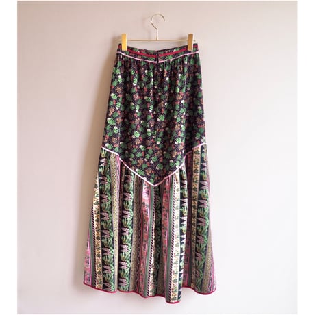 vintage cotton floral maxi skirt