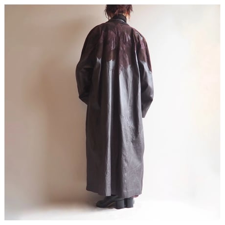 "Sergio Tacchini" floral patchwork design leather coat