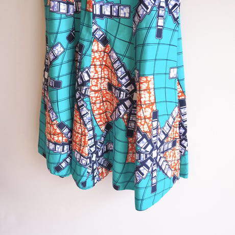 vintage african batik maxi skirt