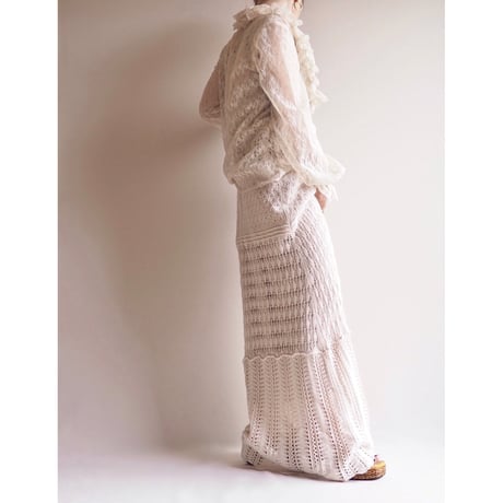 70〜80s ruffle lace blouse