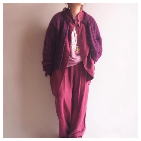 80s "FORENZA" mohair cable cardigan