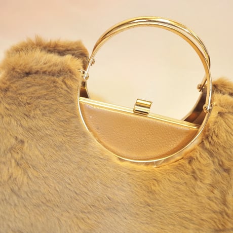 vintage beige fur bag