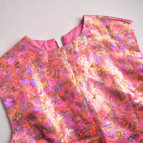 vintage metallic brocade sleeveless tops