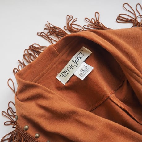 vintage fringe & studs design jacket