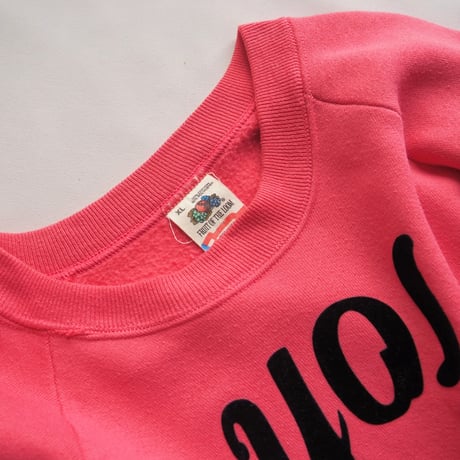 90s "Fruit Of The Loom" flocky print sweat