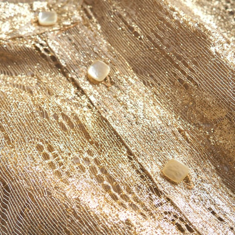 60〜70s "Lady Winn of California by Teddi" gold lace blouse