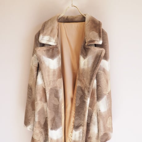 70s〜 abstract faux fur coat