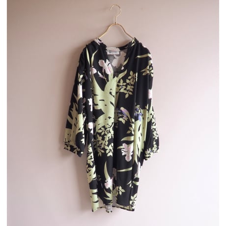 70s "Teddi of California" botanical tunic blouse
