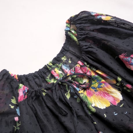 80〜90s floral sheer maxi dress