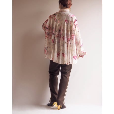 "CHAPS" semi sheer floral blouse