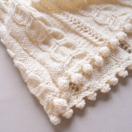 vintage popcorn design knit cardigan