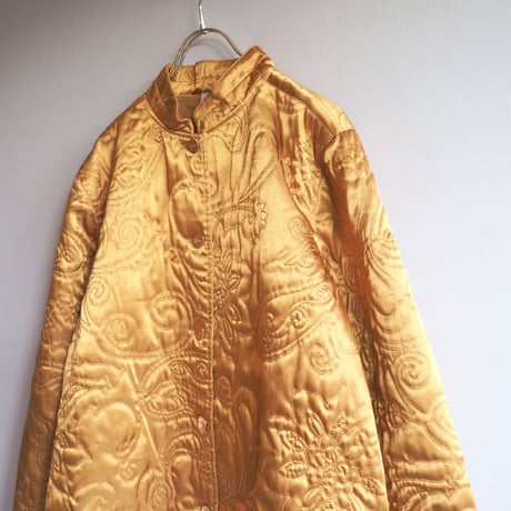 "classic elements" satin embroidered quilt jacket