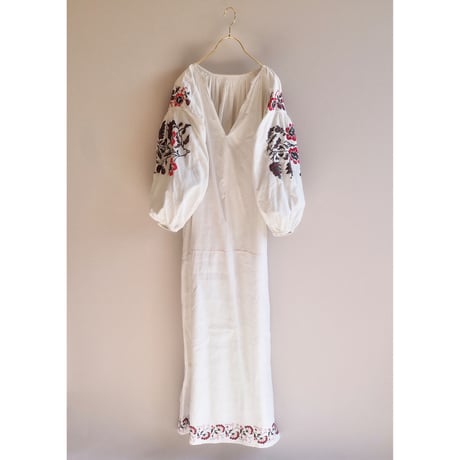 vintage ukrainian embroidered maxi dress