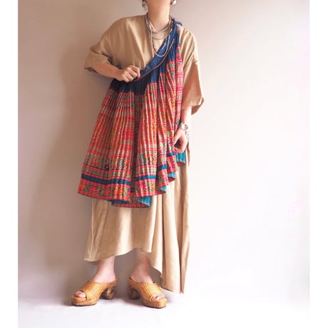 80s hmong embroidered wrap skirt