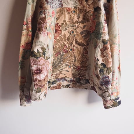"Coldwater Creek" floral patchwork tapestry jacket