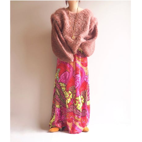 70s velvet psychedelic maxi skirt