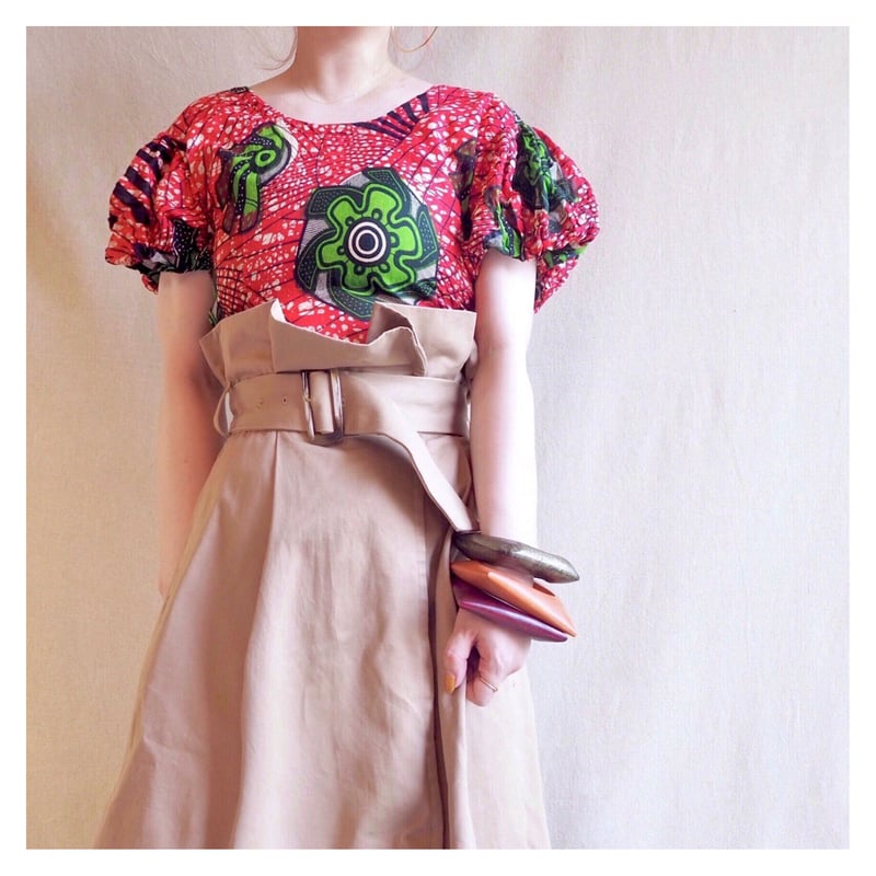 vintage Tee × African Batik Remake tunic vintage Tee × African