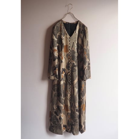70s metallic floral maxi dress