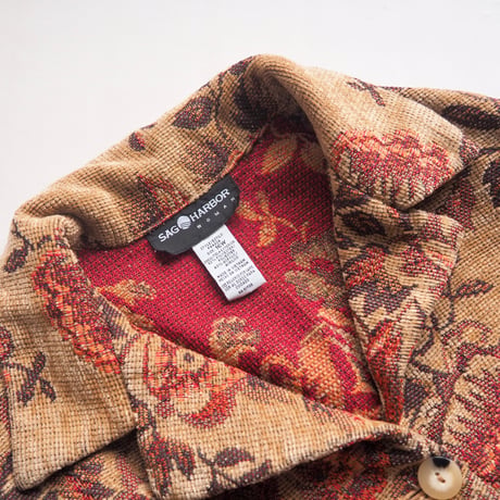 "Sag Harbor" floral tapestry jacket