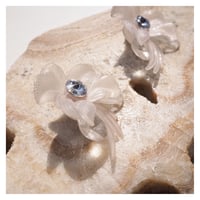80s large plastic floral earrings