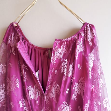 80s purple tulle lace maxi dress