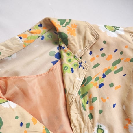 70s floral midi shirt dress