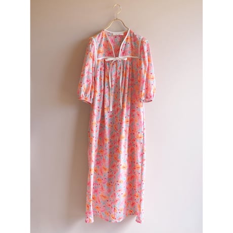 70〜80s "KOMAR" floral house maxi dress