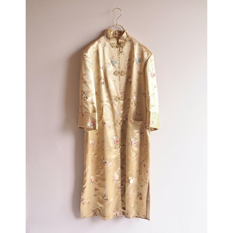 60〜70s chinese embroidered satin coat