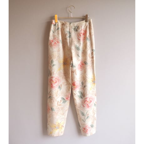 ”Talbot" floral silk × cotton wide pants
