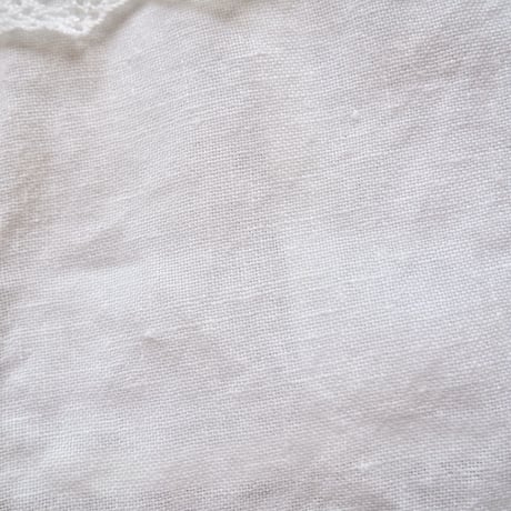 80〜90s folk linen floral crochet blouse