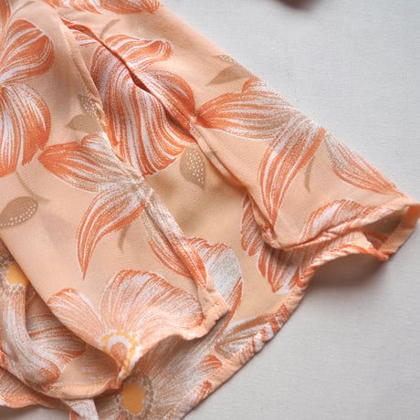 vintage sheer oversized floral blouse