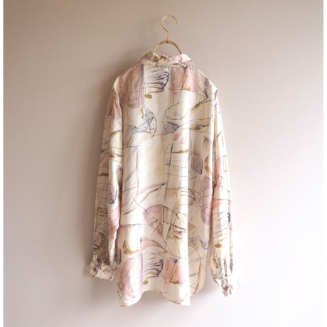 vintage silk abstract oversized blouse