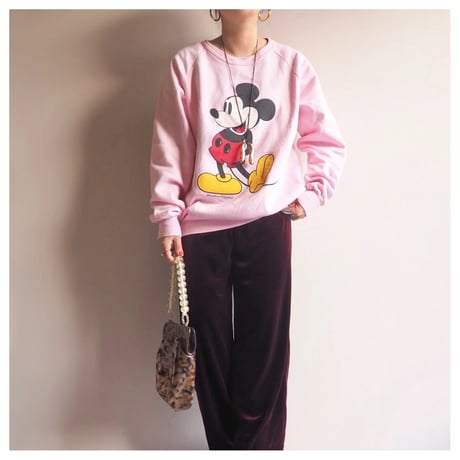 80s mickey print sweat  (pink)