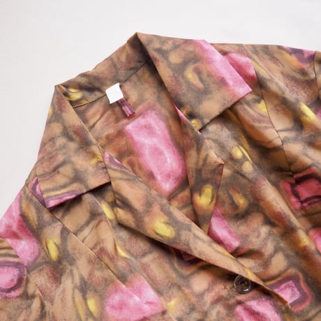 60〜70s abstract semi sheer nylon coat