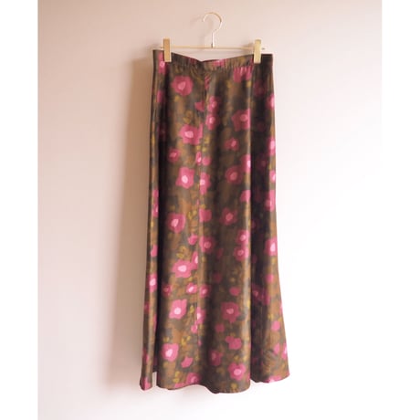 70s floral flare maxi skirt