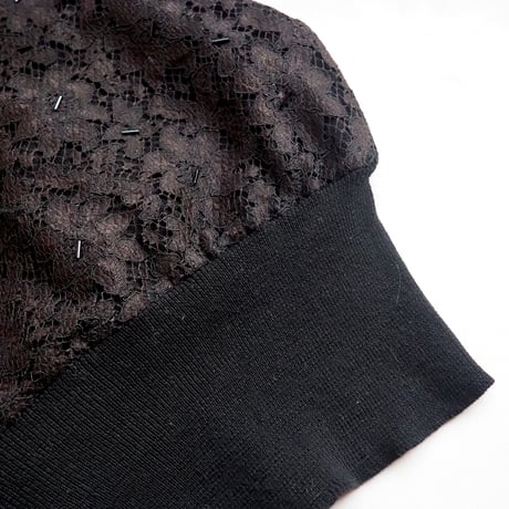 〜70s lace beaded design sweater
