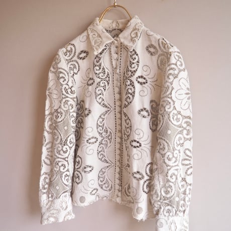 vintage remake lace cropped blouse