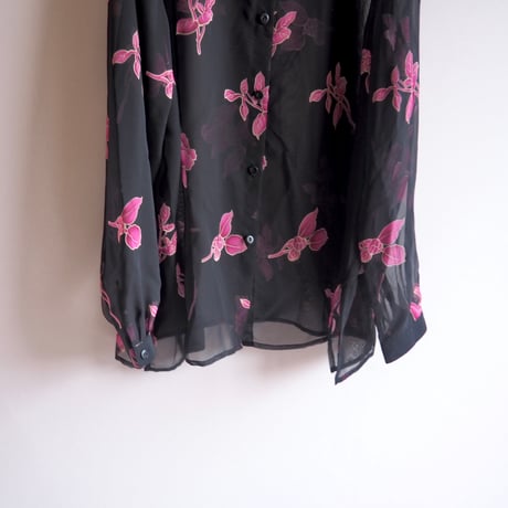 "Jennifer Moore" floral oversized sheer blouse