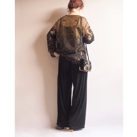80s〜 scallop lace blouse