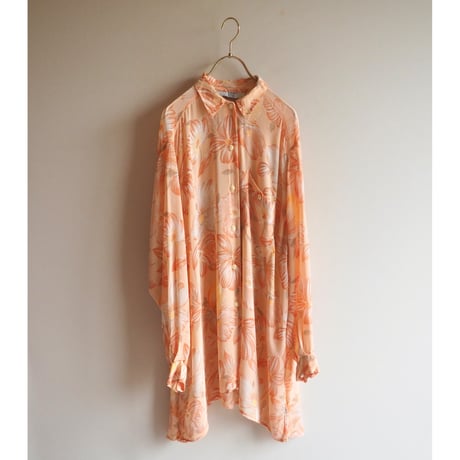vintage sheer oversized floral blouse
