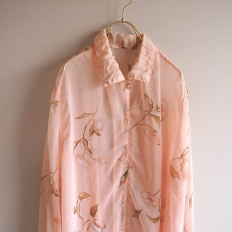 90s〜 floral oversized sheer blouse